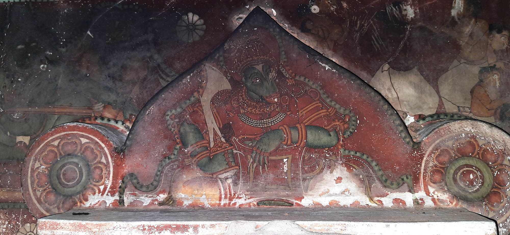 Mural depiction of Kalki at Kadavil Thrikkovil